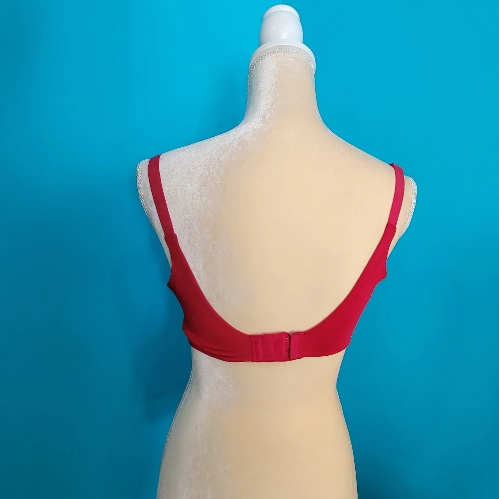 Vanity Fair 36D Red Beauty Back Lace Underwire Bra Full Coverage 75346